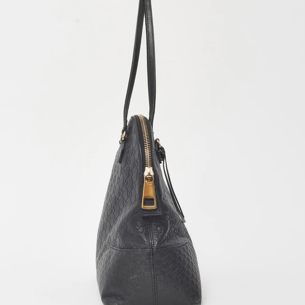 Gucci Black Textured Leather Shoulder Bag - Picture 3 of 11